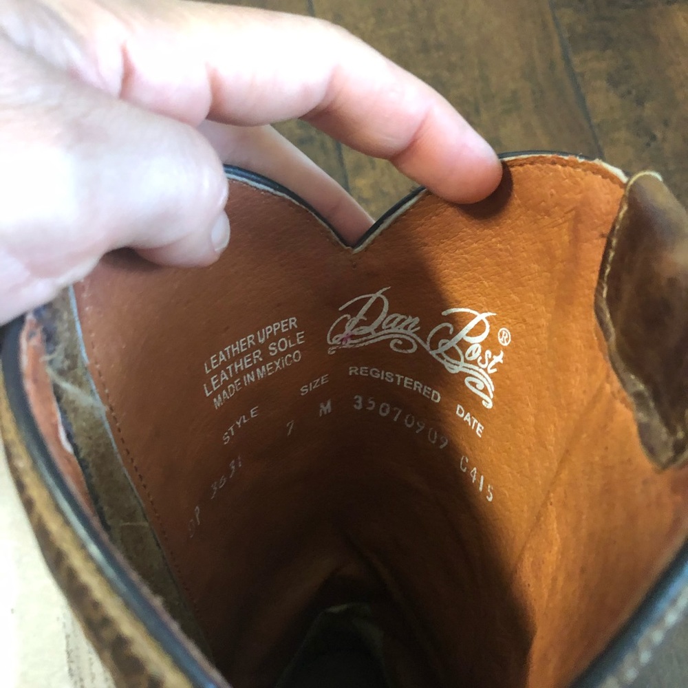 Dan post zipper cowgirl boots